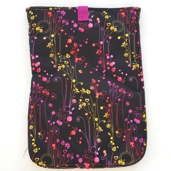 JANSPORT PADDED COMPUTER COVER/SLEEVE FLORAL BLACK PINK - Picture 2 of 4